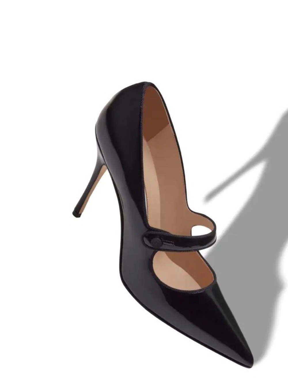MANOLO BLAHNIK navy patent leather Mary Jane Pump